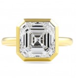 4.43 carat Asscher Cut Lab Diamond Bezel Set Ring