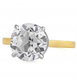3.76 carat Old European Lab Diamond Solitaire Engagement Ring