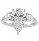 2.41 carat Pear Shape Lab Diamond Three-Stone Engagement Ring
