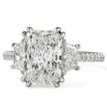2.80 carat Radiant Cut Lab Diamond Three-Stone Engagement Ring