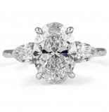 2.91 carat Oval Lab Diamond Three-Stone Engagement Ring