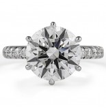 4.02 carat Round Lab Diamond Six Prong Engagement Ring