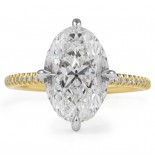 3.75 carat Antique Oval Lab Diamond Compass Set Engagement Ring