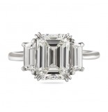 3.01 carat Emerald Cut Diamond Three-Stone Engagement Ring