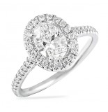 .90 carat Oval Diamond White Gold Halo Engagement Ring