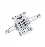 2.62 carat Emerald Cut Diamond Three-Stone Engagement Ring