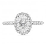 1.01 carat Oval Diamond Double Edge Halo Engagement Ring