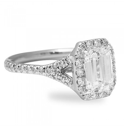 1.03 ct Emerald Cut Diamond 14K White Gold Engagement Ring