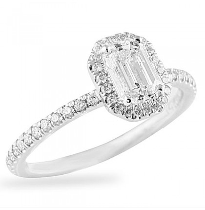 .84 carat Emerald Cut Diamond 14K White Gold Engagement Ring