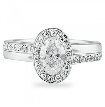 .84 carat Oval Cut Diamond 14K White Gold Engagement Ring
