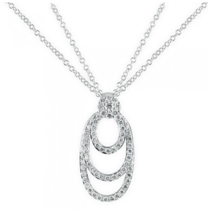 Diamond 18K White Gold Pendant Necklace