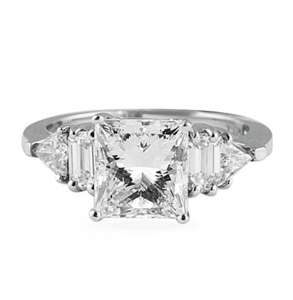 3.00 carat Princess Cut Diamond 5-Stone Engagement Ring