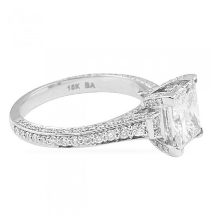 2.00 ct Princess Cut Diamond 18K White Gold Engagement Ring
