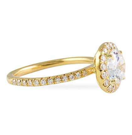 1.00 ct Round Diamond Yellow Gold Engagement Ring