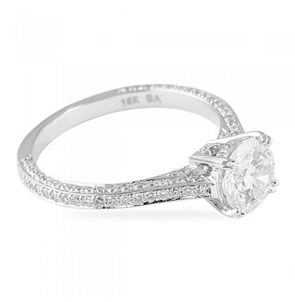 1.13 carat Round Diamond White Gold Engagement Ring