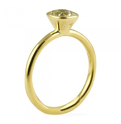 1.00 carat Cushion Cut Yellow Diamond Engagement Ring