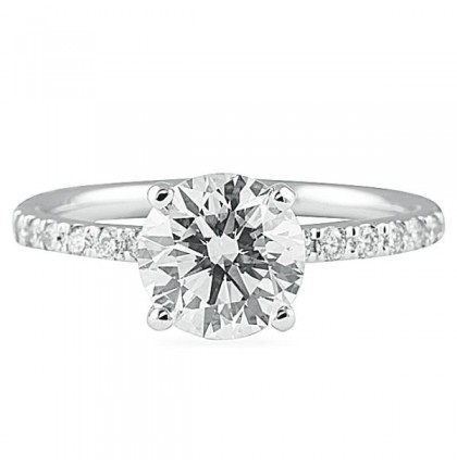 1.75 ct Round Diamond 18K White Gold Engagement Ring