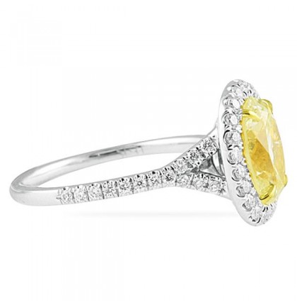 1.54 carat Yellow Oval Diamond Engagement Ring