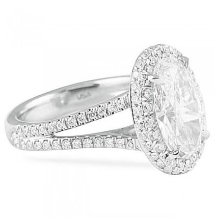 3.15 ct Oval Diamond Platinum Engagement Ring 