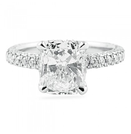 2.51 ct Radiant Cut Diamond Platinum Engagement Ring
