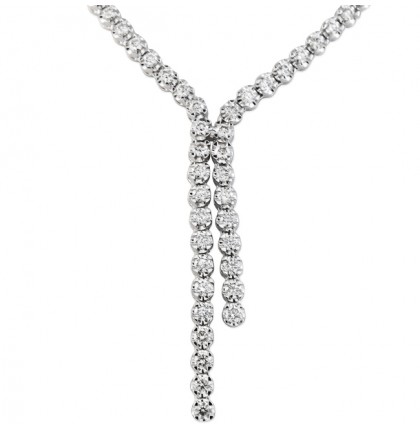 6.52 carat Graduating Size Diamond Tassel Tennis Necklace