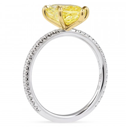 2.56 carat Fancy Vivid Yellow Marquise Lab Diamond Ring flat