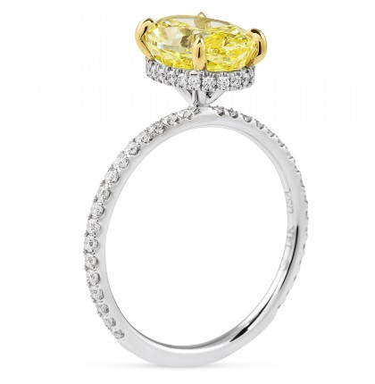 2.61 carat Oval Yellow Lab Diamond Signature Wrap Ring flat