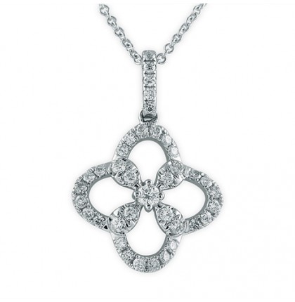 diamond flower pendant necklace