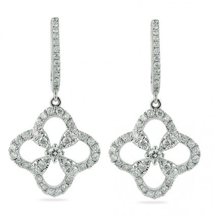 flower pave earrings diamonds new york