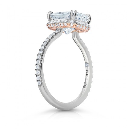 Radiant Moissanite Hidden Halo™ Two-Tone Engagement Ring halo