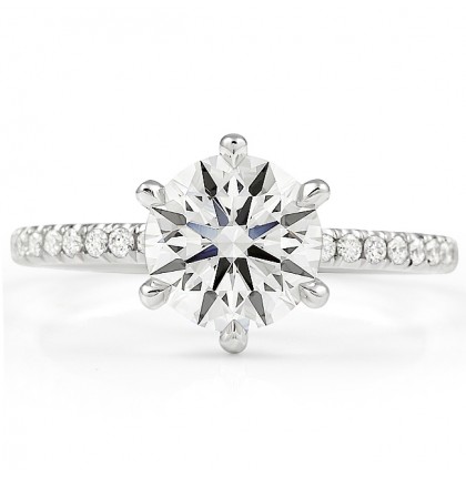 1.60ct Round Lab Grown Diamond Engagement Ring top