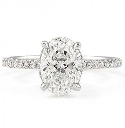 1.51ct Oval Lab Diamond Signature Wrap Engagement Ring top