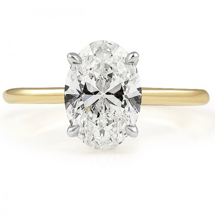 1.71ct Oval Lab Diamond Solitaire Engagement Ring top