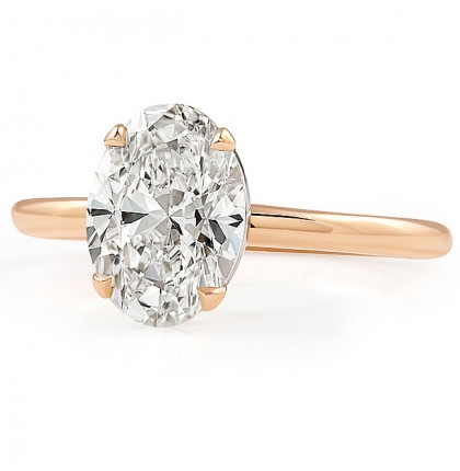 1.73ct Oval Lab Diamond Rose Gold Solitaire Ring top