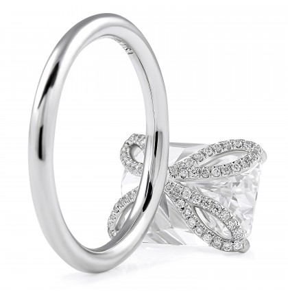 5.12 carat Radiant Cut Lab Diamond Solitaire Engagement Ring detailing