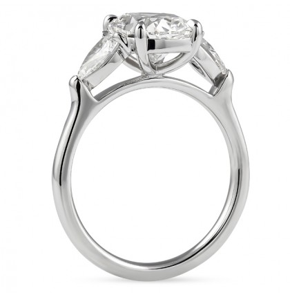 2.30 carat Cushion Cut Lab Diamond Three-Stone Engagement Ring flat