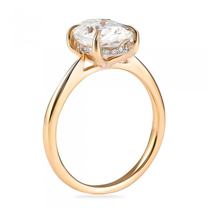 Oval Moissanite Rose Gold Solitaire Engagement Ring