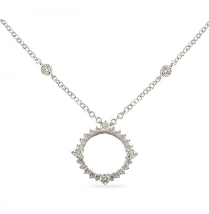 open circle diamond pendant