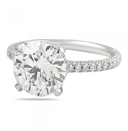 2.3 carat Round Diamond Three-Row Band Engagement Ring