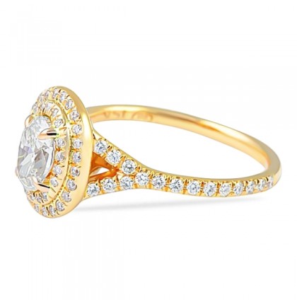 0.70 Carat Oval Diamond Rose Gold Engagement Ring flat