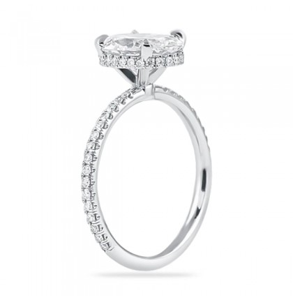 1.70 Carat Oval Diamond Signature Wrap Engagement Ring angle