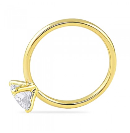 1.50 carat Round Diamond Yellow Gold Solitaire Engagement Ring flat