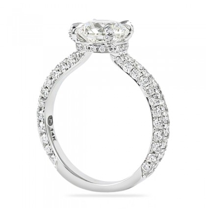 1.52 Carat Round Diamond Invisible Gallery Engagement Ring gallery view