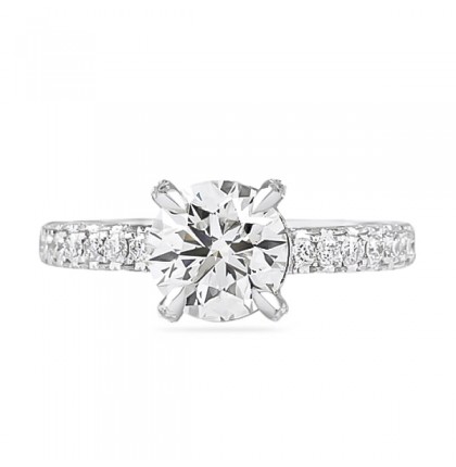 1.52 Carat Round Diamond Invisible Gallery Engagement Ring gallery view