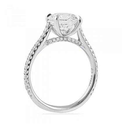 1.90ct Round Diamond Cathedrale Engagement Ring angle