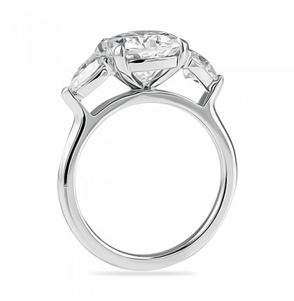 Cushion and Pear Moissanite Engagement Ring