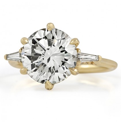 3 carat Round Diamond Three-Stone Engagement Ring