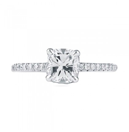1.01ct Cushion Cut Diamond Signature Wrap Engagement Ring flat