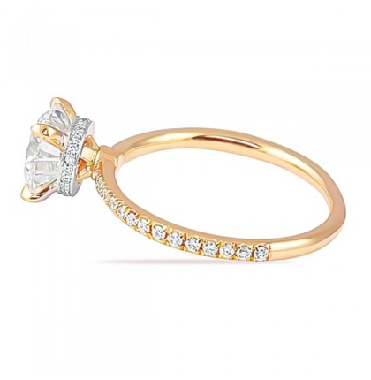 1.55 ct Round Diamond Two-Tone Signature Wrap Engagement Ring front view