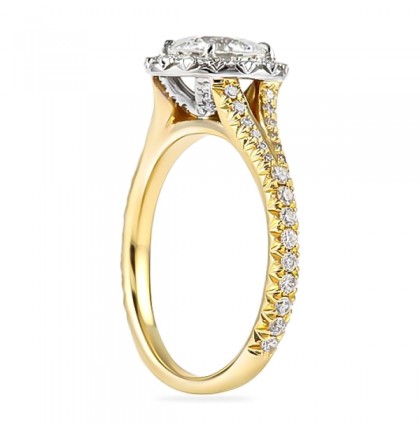 1.20ct Round Diamond Two-Tone Halo Engagement Ring top